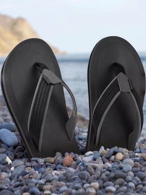 red tape men's black flip flops