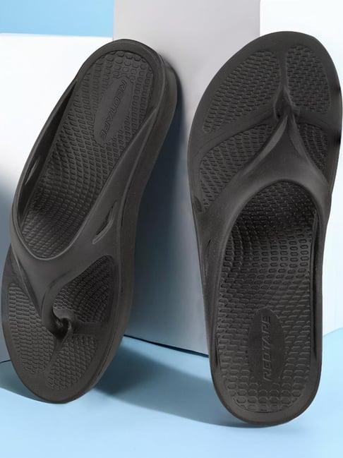 red tape men's black flip flops