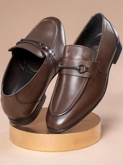 red tape men's brown formal loafers