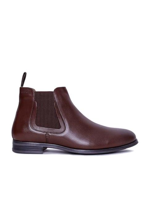 red tape men's maroon chelsea boots