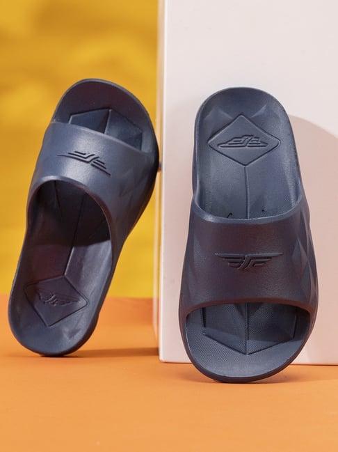 red tape men's navy slides