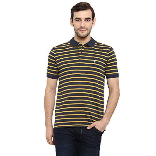 red tape men's striped regular fit t-shirt (rhp0009_mustard s)