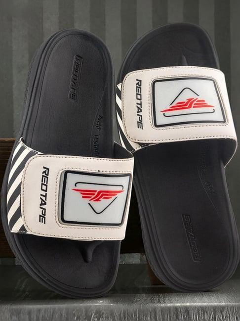 red tape men's white slides