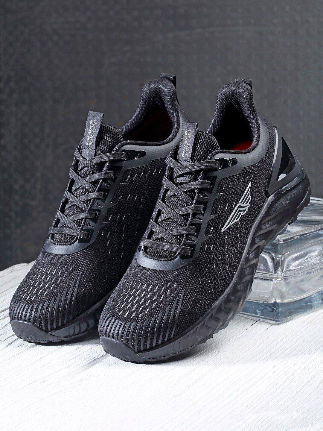 red tape men black textile running shoes