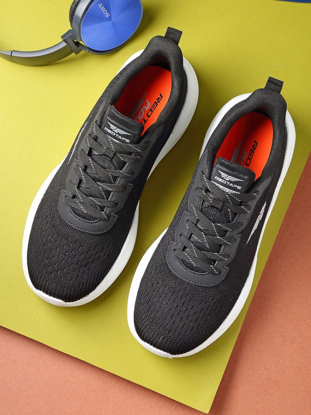 red tape men black textile walking shoes