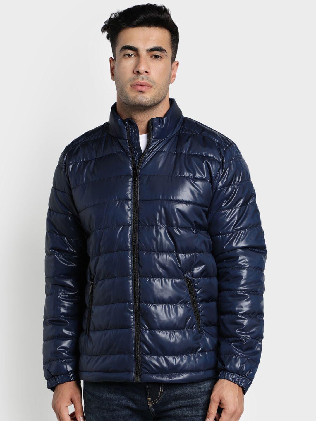 red tape men blue solid puffer jacket