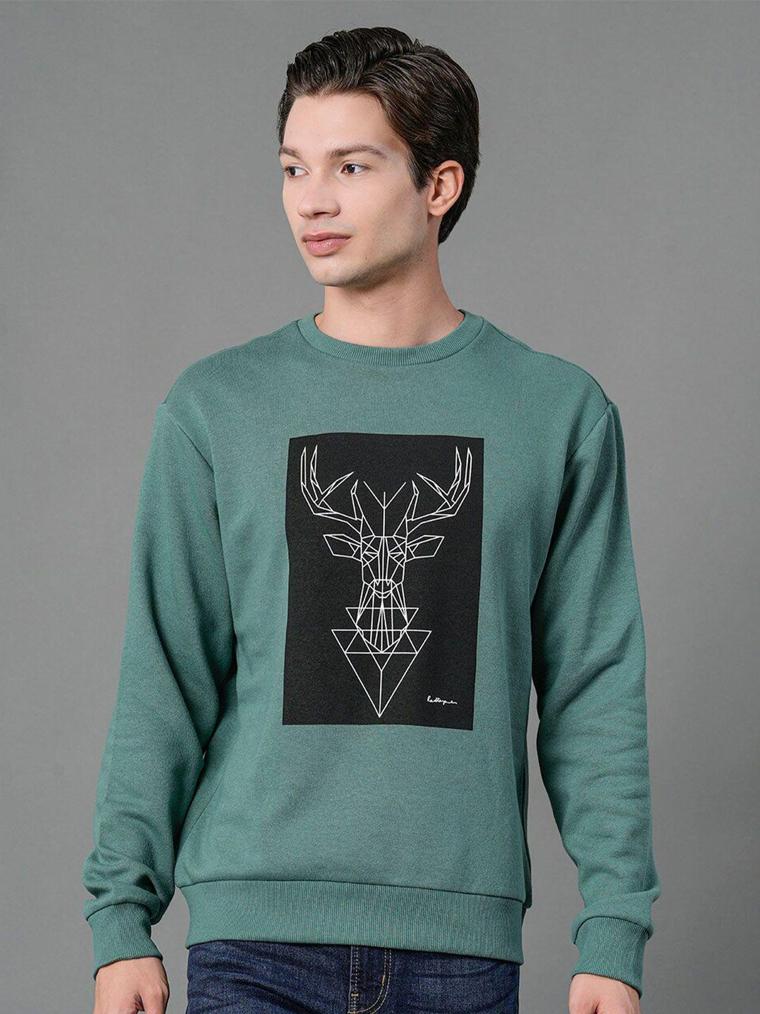 red tape men green printed sweatshirt