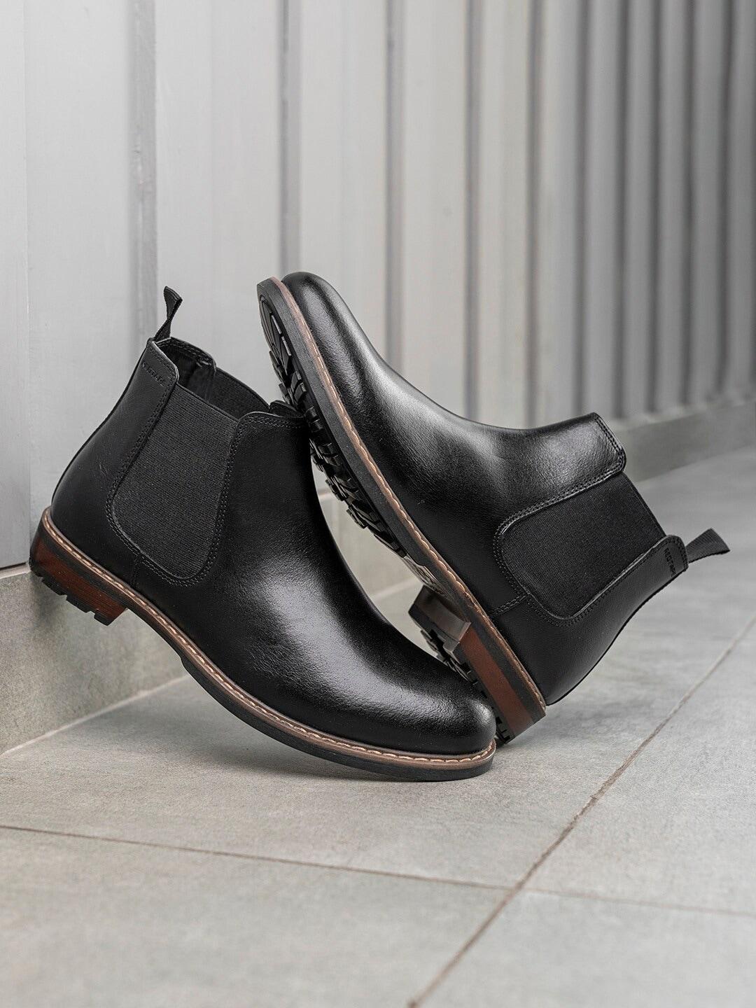 red tape men mid-top blocked chelsea boots