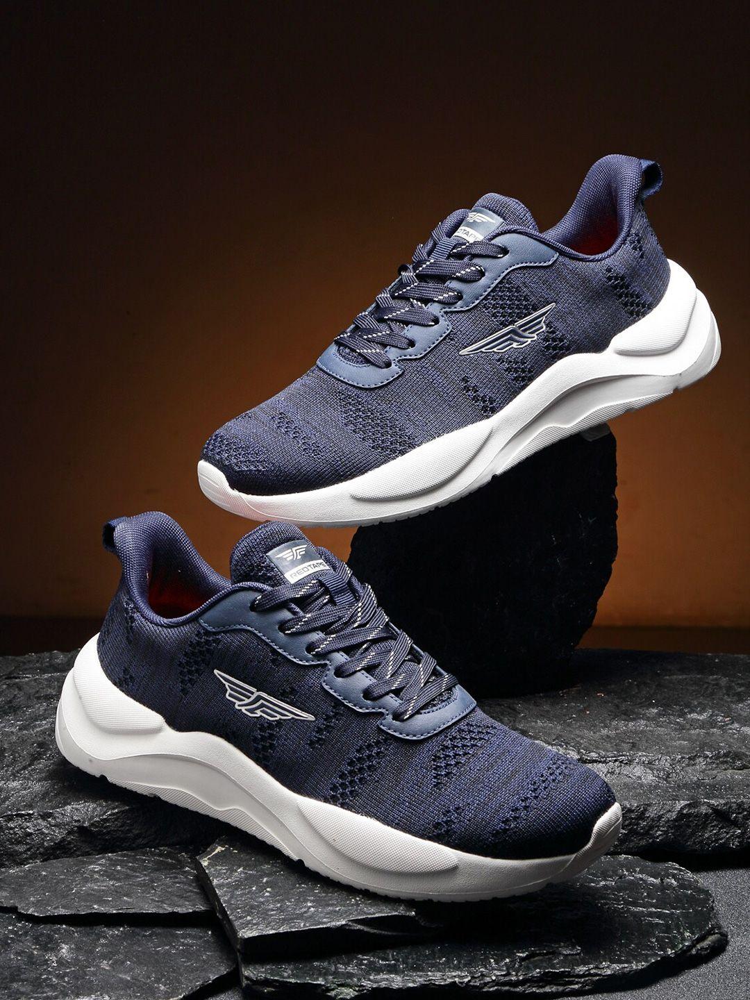 red tape men navy blue & white walking shoes with memory foam technology