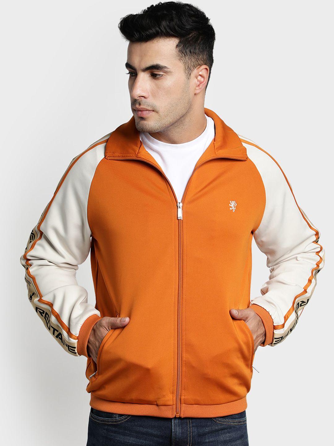 red tape men orange colourblocked sporty jacket