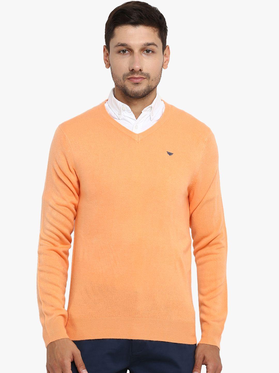 red tape men peach-coloured solid pullover