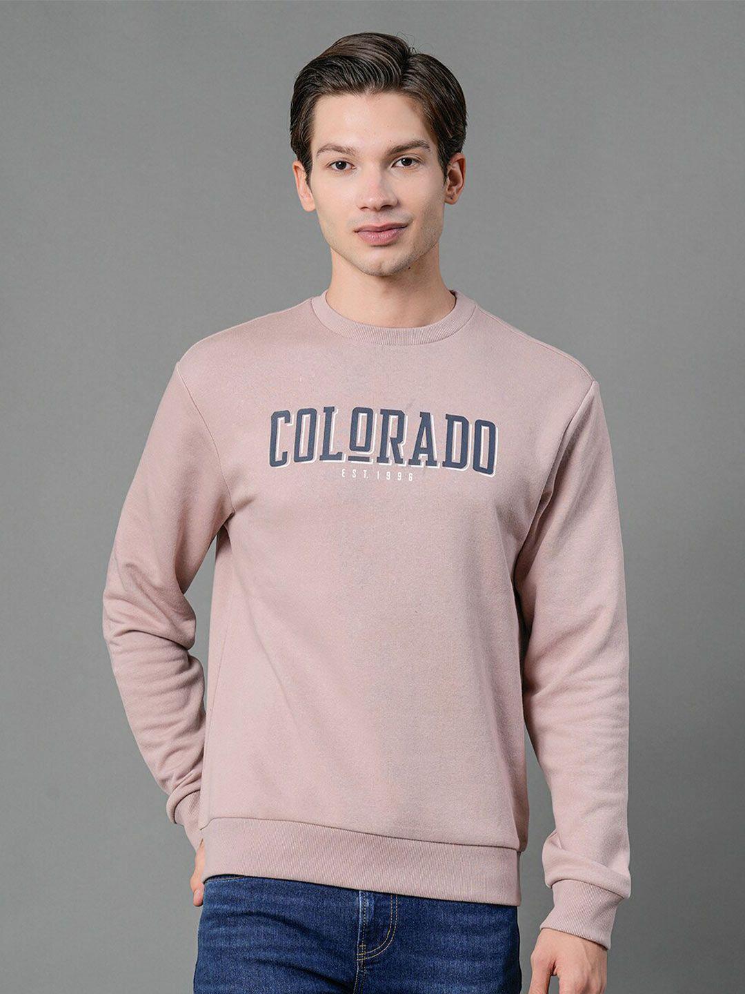 red tape men pink printed sweatshirt