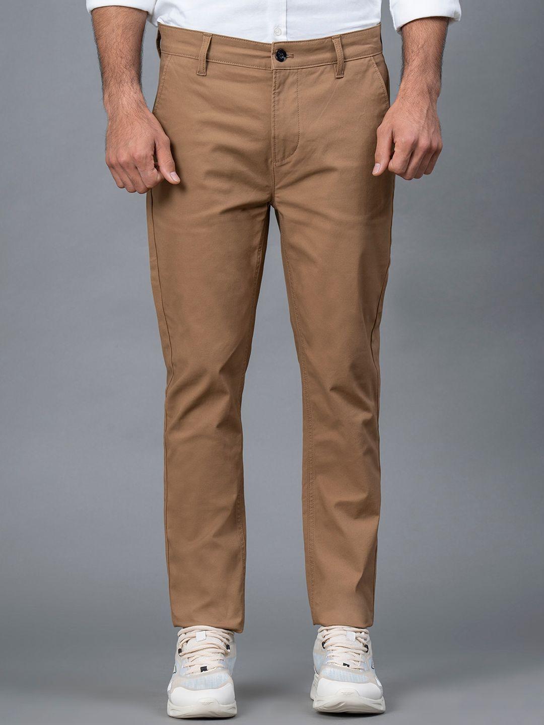 red tape men tan skinny fit chinos trousers