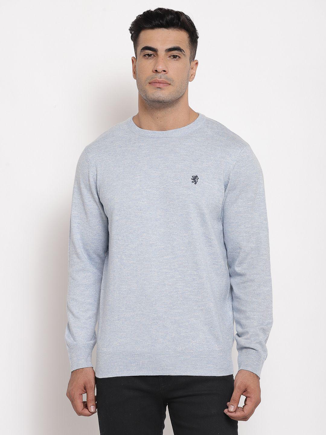 red tape men turquoise blue solid pullover