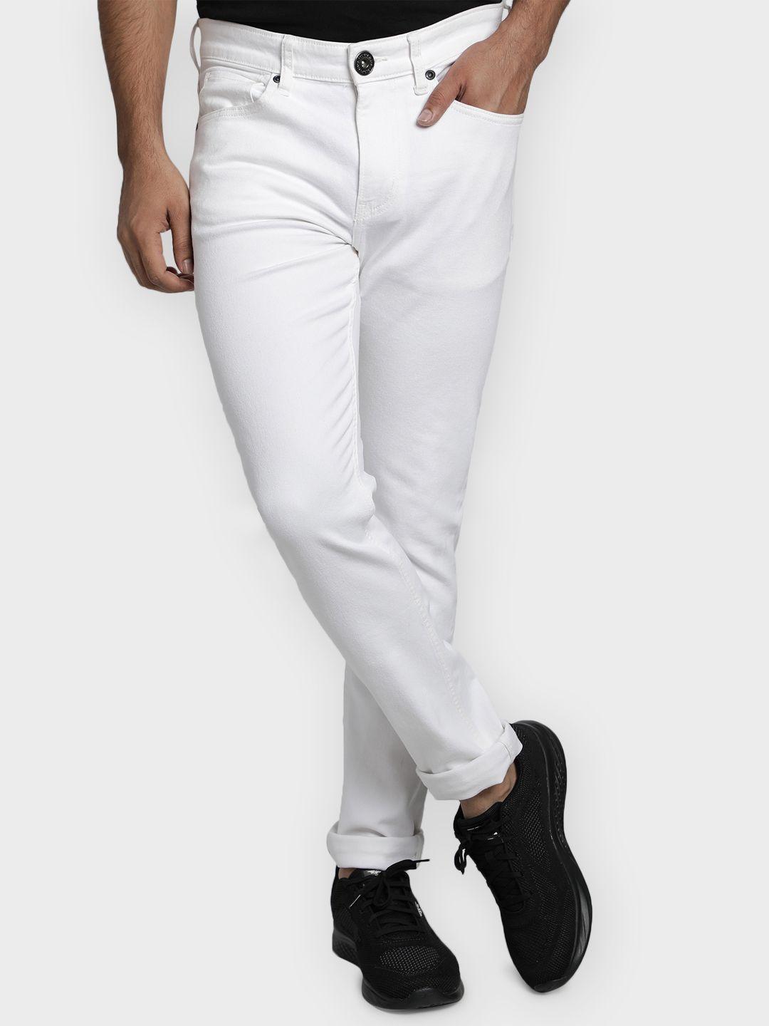 red tape men white skinny fit mid-rise clean look jeans