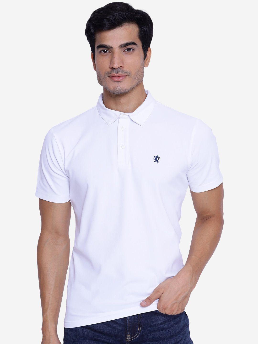 red tape men white solid polo collar t-shirt