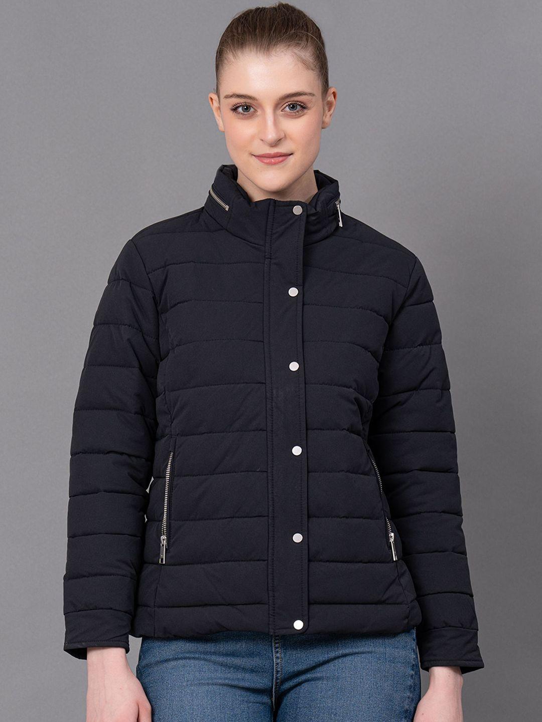 red tape mock collar puffer jacket