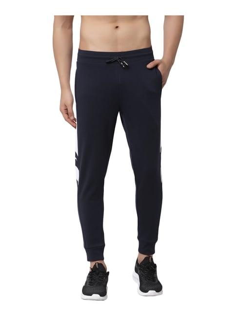 red tape navy regular fit printed sports joggers