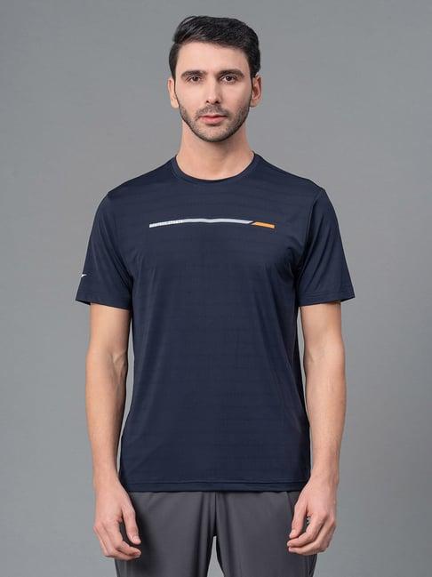 red tape navy regular fit round neck sports t-shirt