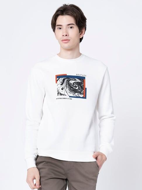 red tape off white round neck sweatshirt