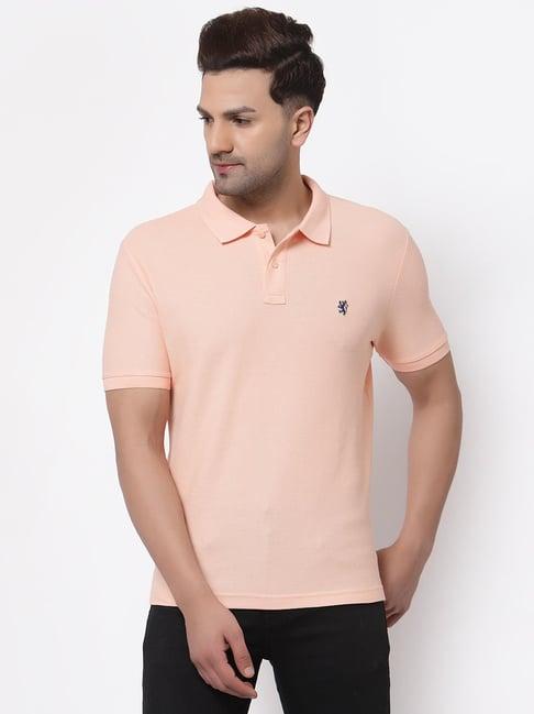 red tape peach cotton regular fit polo t-shirt