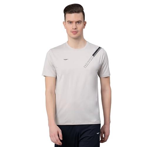 red tape printed light grey activewear t-shirt for men | anti microbial | high stretch | quick dry rhp1097-m light grey