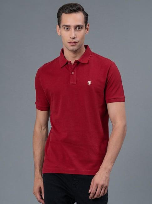 red tape red regular fit cotton polo t-shirt