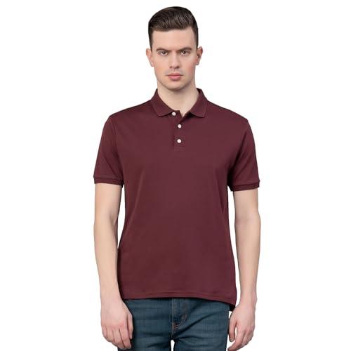 red tape satin polo t-shirt for men | bio polishing & mirror finish | comfortable & stylish | mercerized cotton rhp0040-l wine