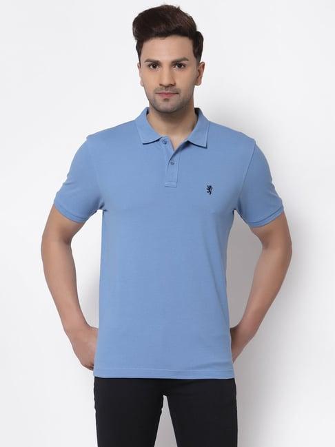 red tape slate blue cotton polo t-shirt