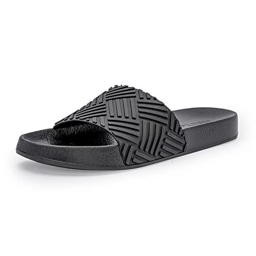 red tape slip-on casual sliders for men's - comfortable black men's's sliders, perfect for casual looks