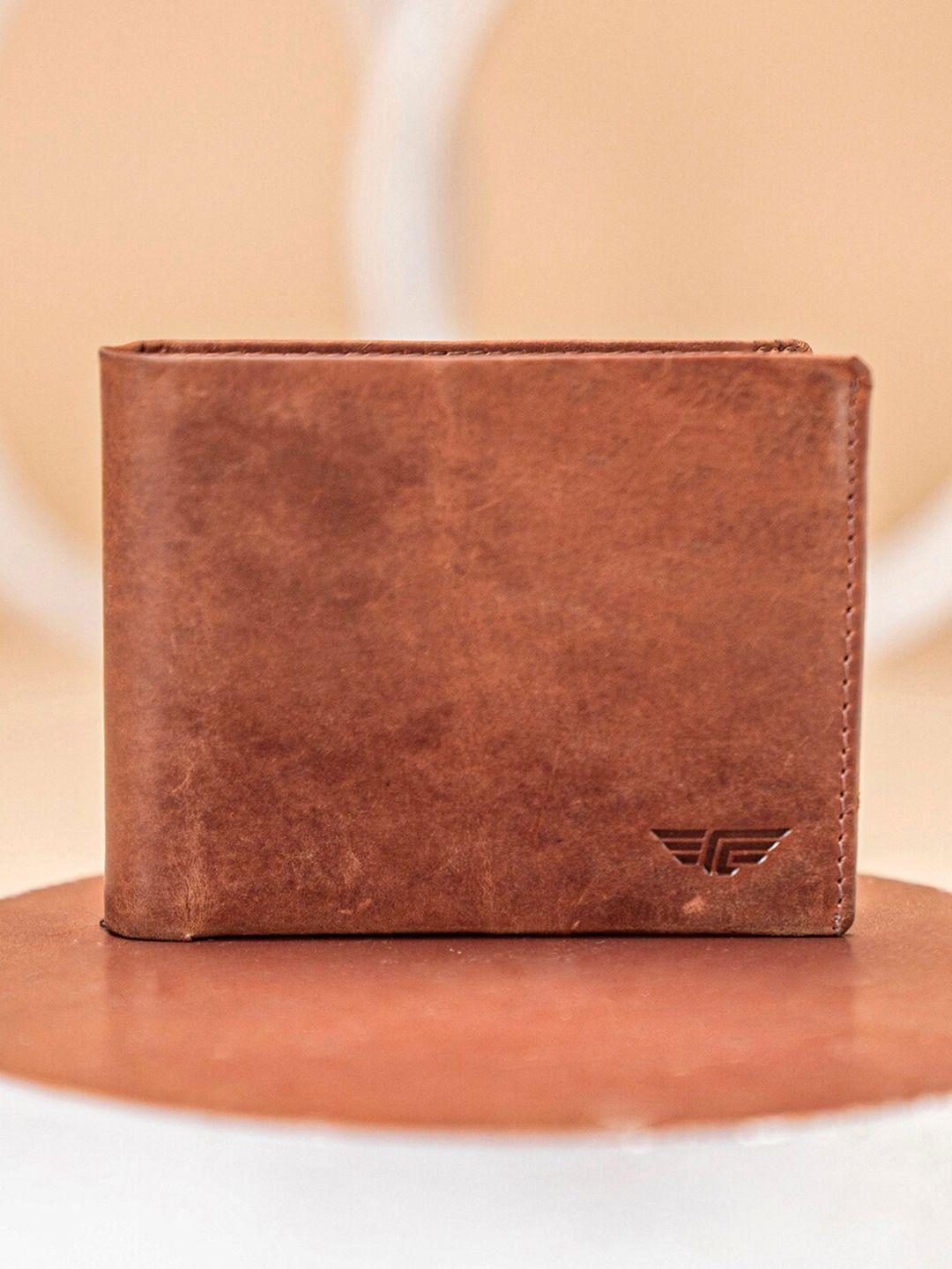 red tape textured leather two fold wallet