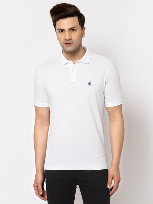 red tape white cotton polo t-shirt