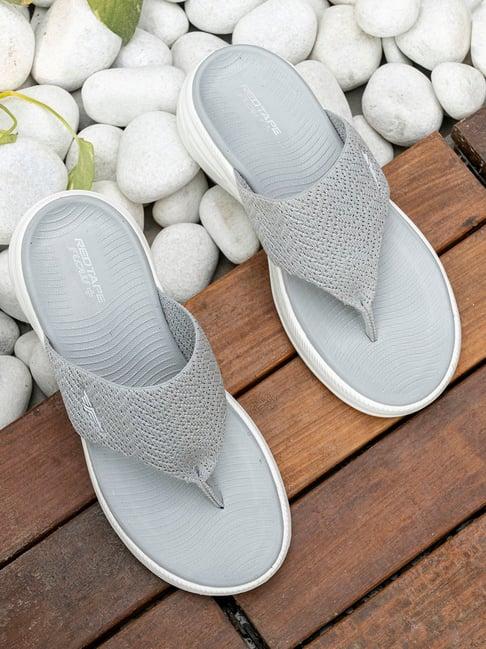 red tape women's grey wedge flip flops