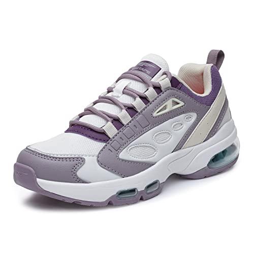 red tape women's purple and white walking shoes-3