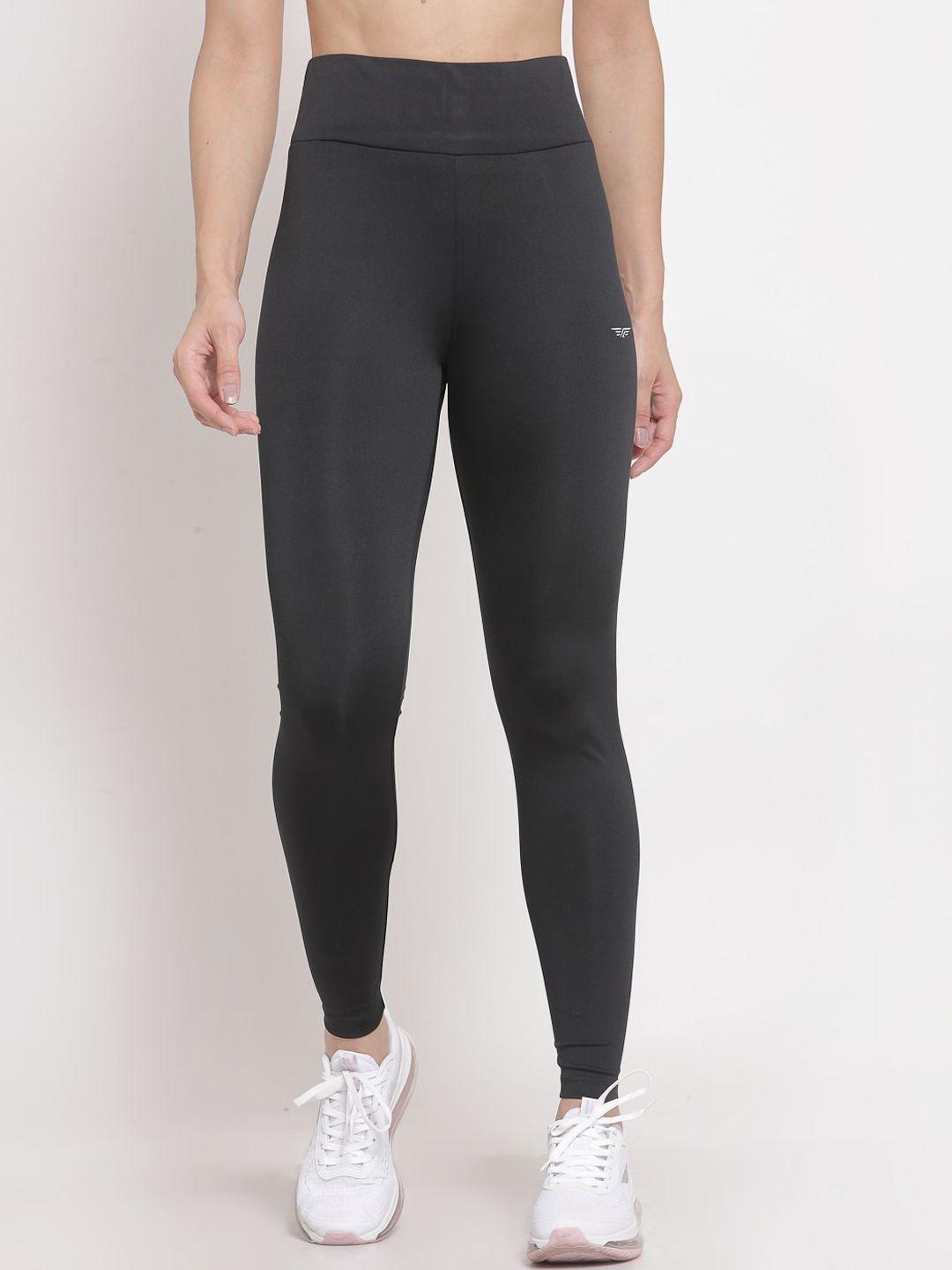 red tape women black solid sports tights