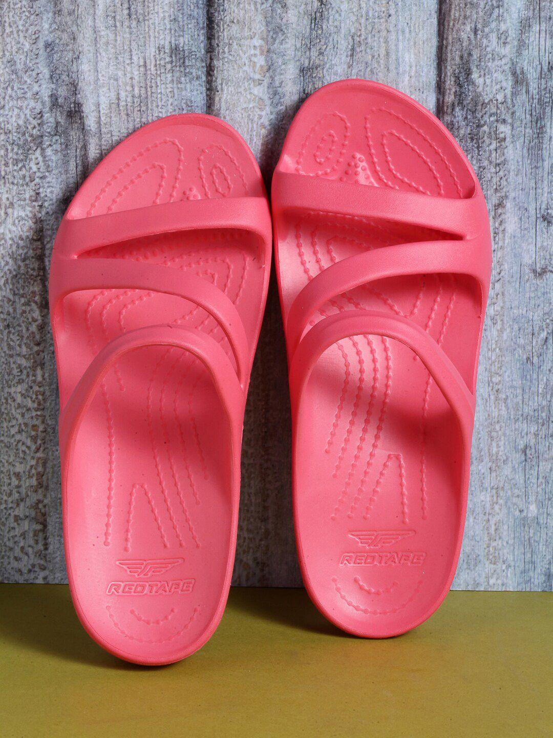 red tape women coral pink sunnies sliders