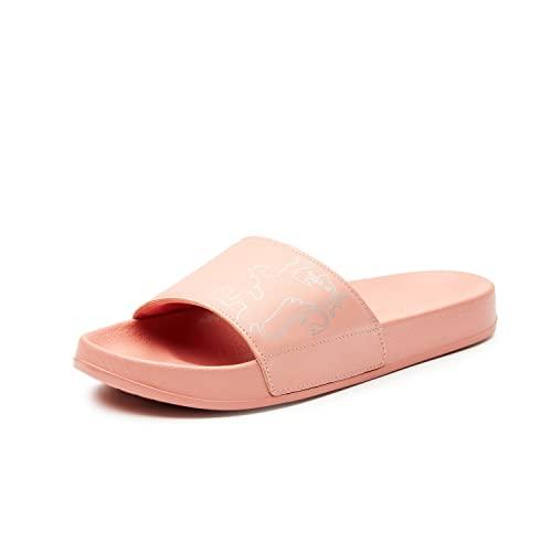 red tape women lush pink sliders