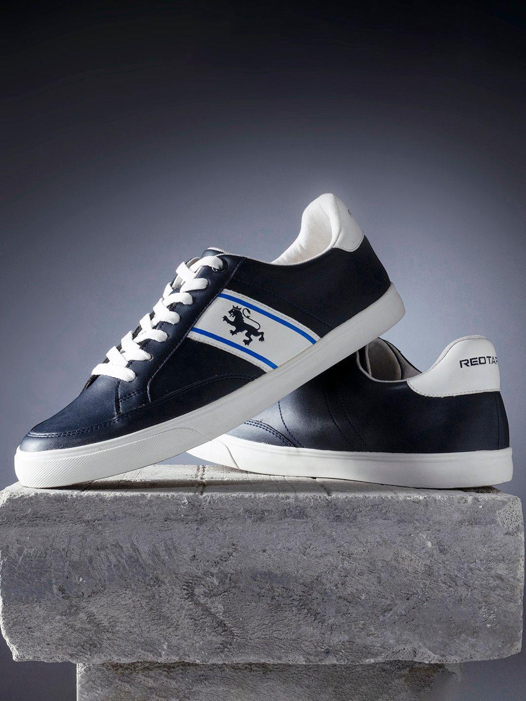 red tape women navy blue colourblocked pu sneakers