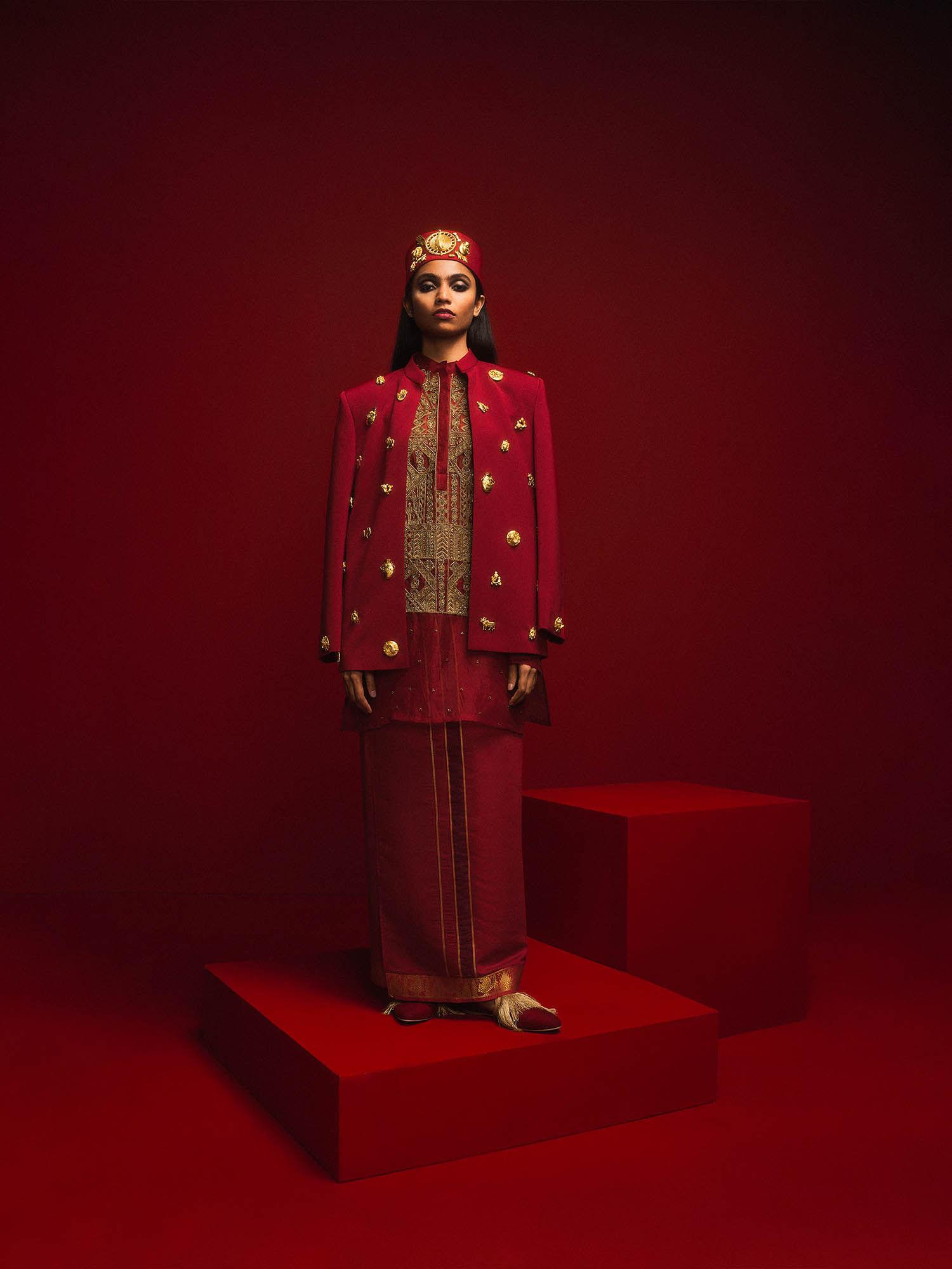 red the tinted glass kurta