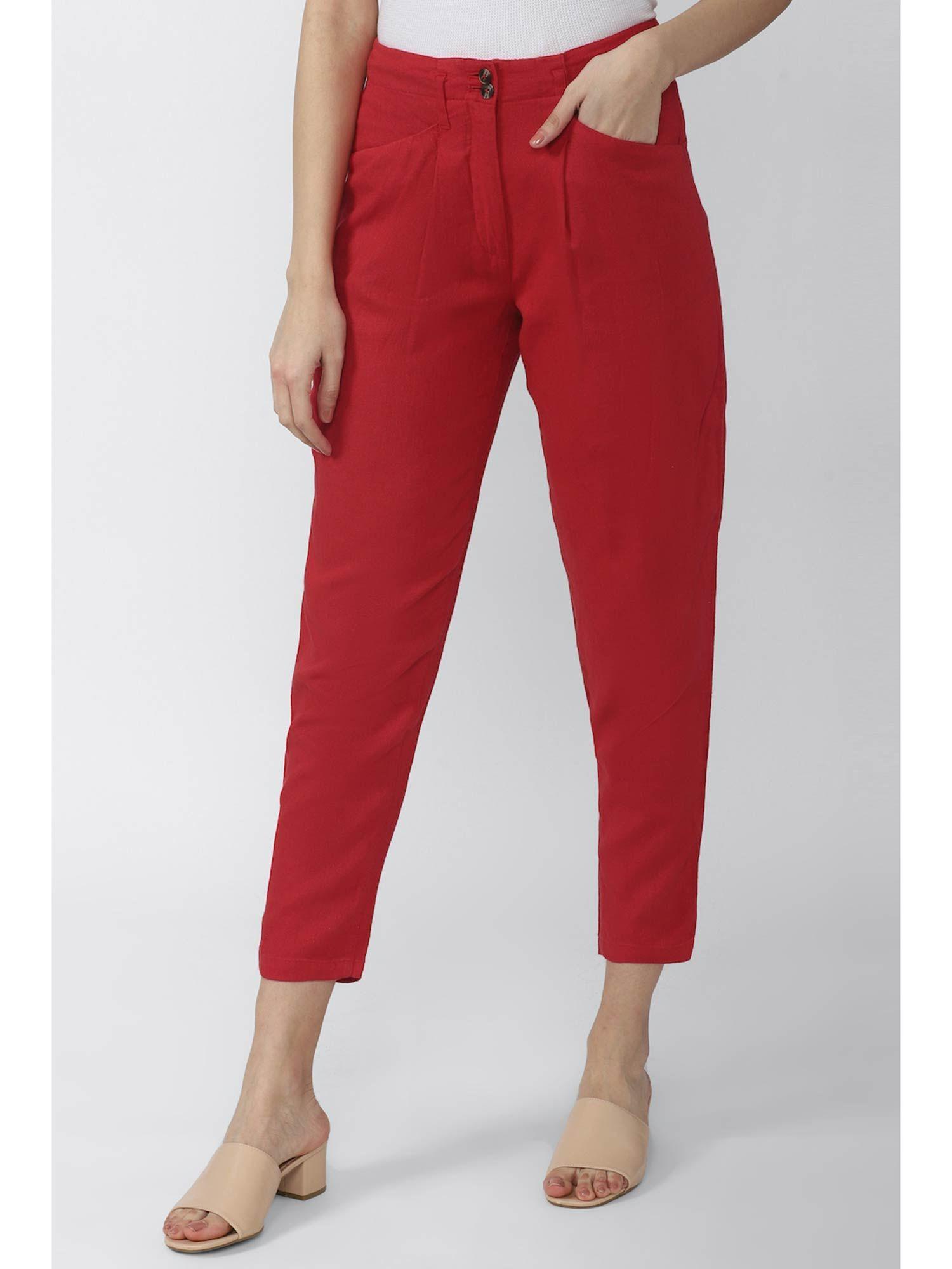 red trousers