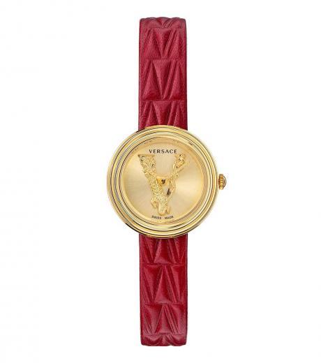 red v-virtus golden dial watch