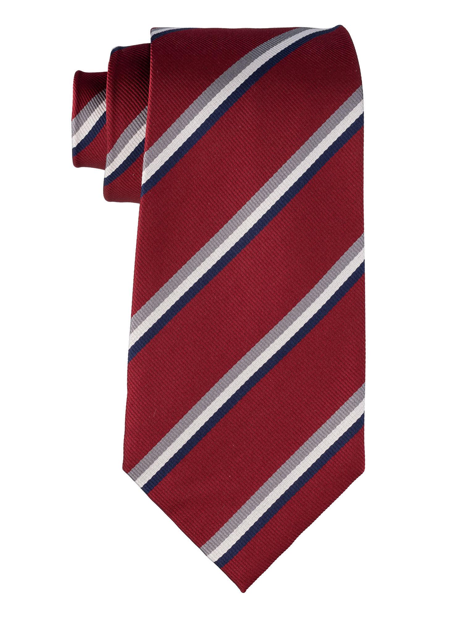 red with multi stripes silk tie