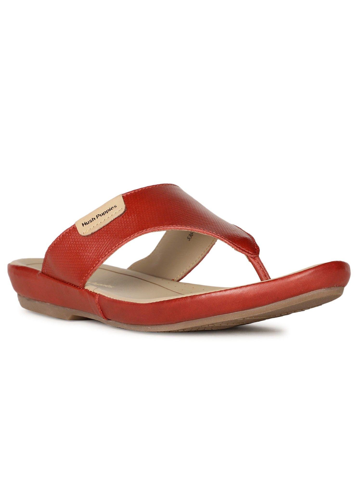 red women slip-on sandals