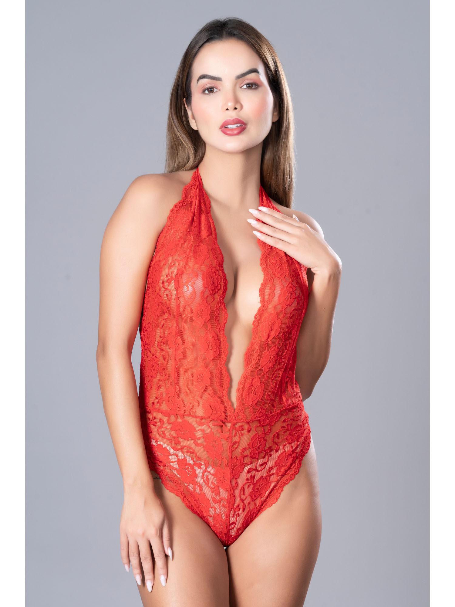 red womens red floral lace lingerie bodysuit one piece teddy babydoll