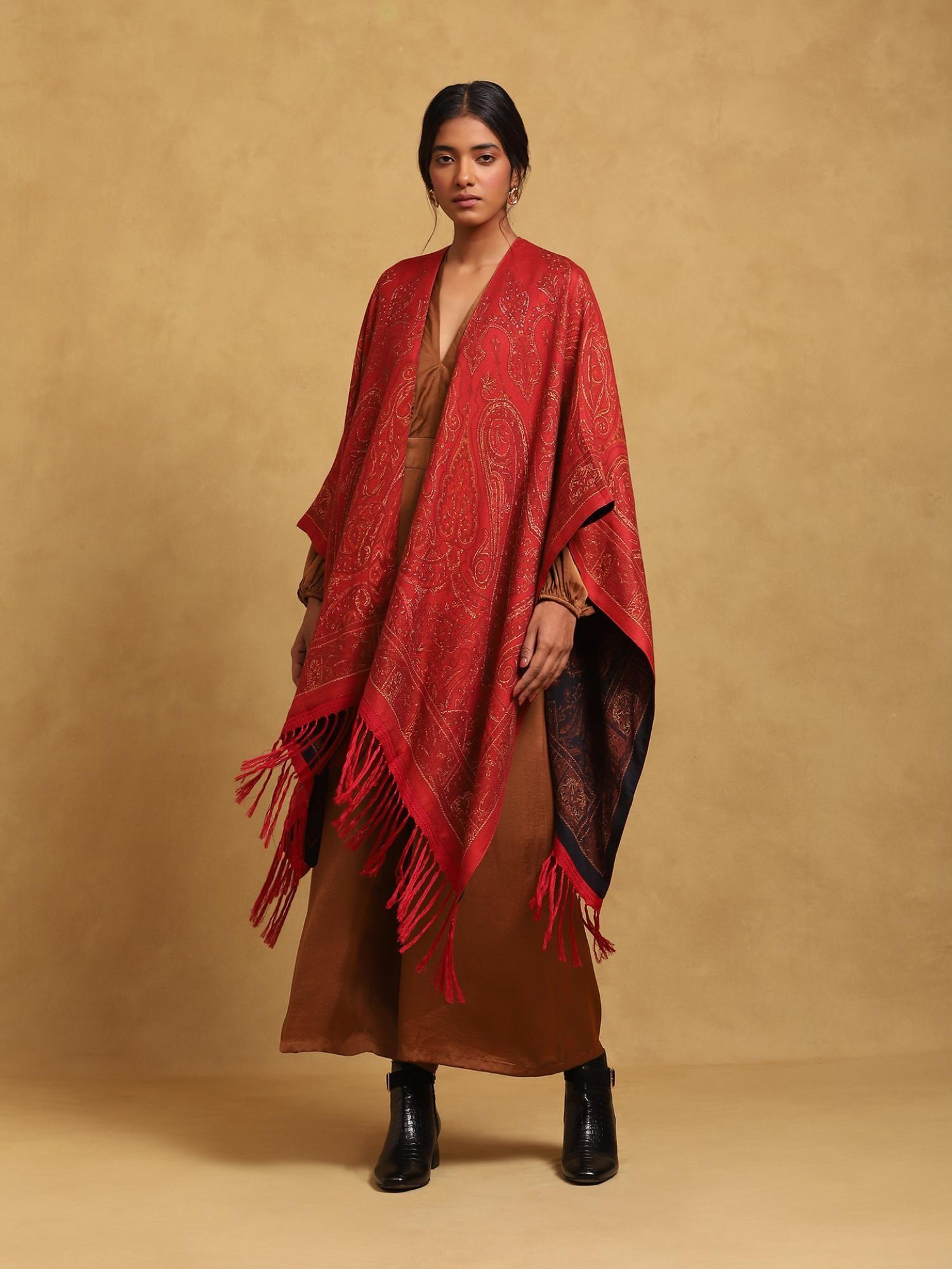 red wool cape