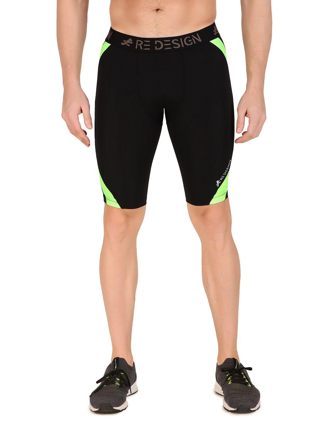 redesign men slim-fit above knee-length gym tights shorts