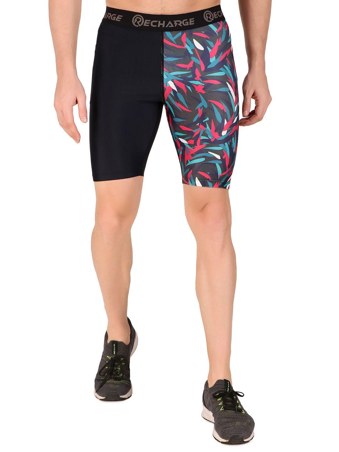 redesign men slim-fit above knee-length gym tights shorts