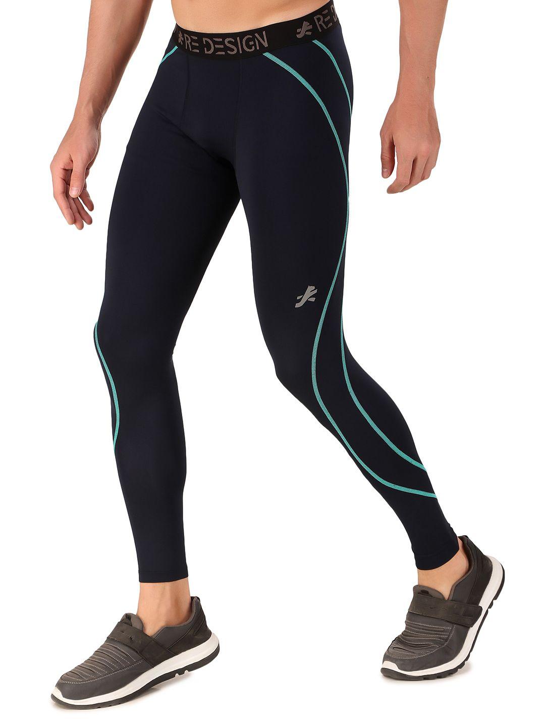 redesign men slim-fit ankle-length rapid dry sports tights