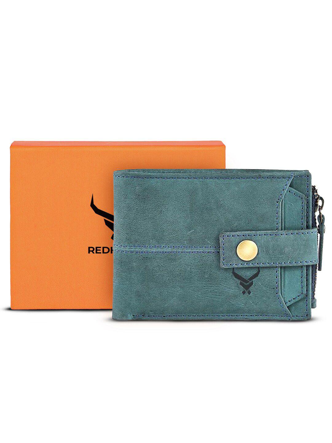 redhorns men leather two fold wallet