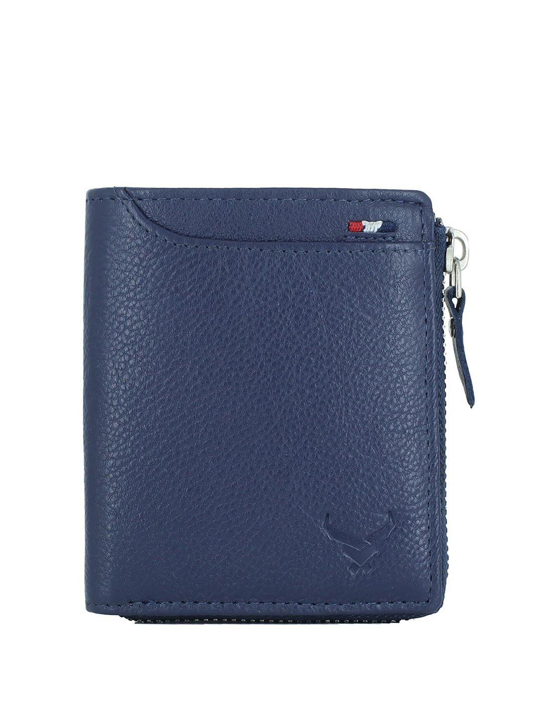 redhorns men leather zip around wallet